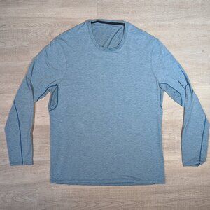 Lululemon Long Sleeve Shirt Men's XL Blue Athletic Gym Performance Stretch